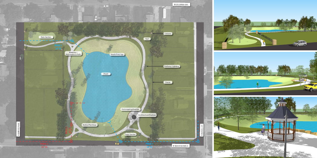 West Washington Street Drainage Improvements: Pond Aerial