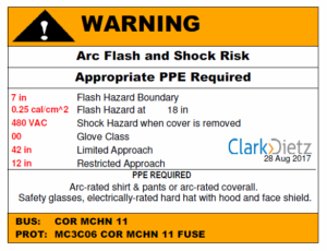 Arc Flash Warning Sticker