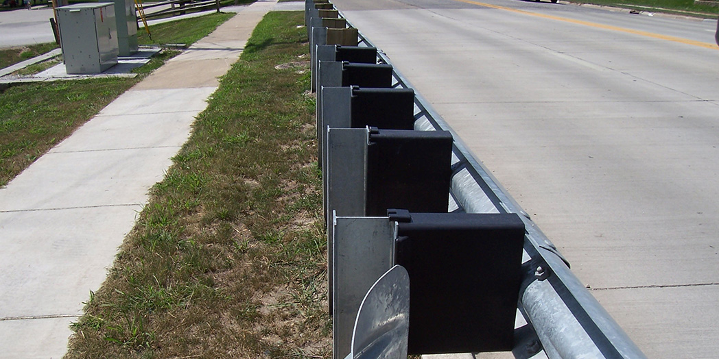 College Avenue Bridge over Sugar Creek: Guardrail view