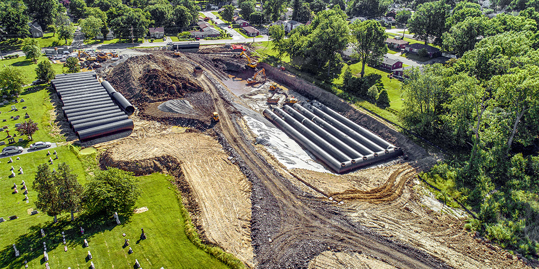 Aerial photograph of the project site