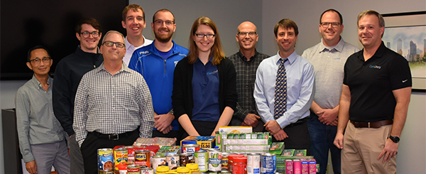 Indianapolis staff during Clark Dietz's annual food drive