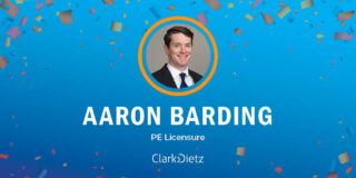aaron barding earns PE license