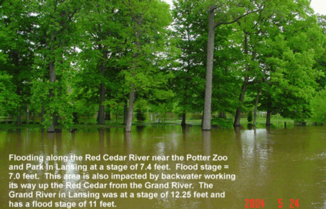 Flooding from 2004 - a foot less than the flood in 2001.