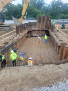 Workers at the site