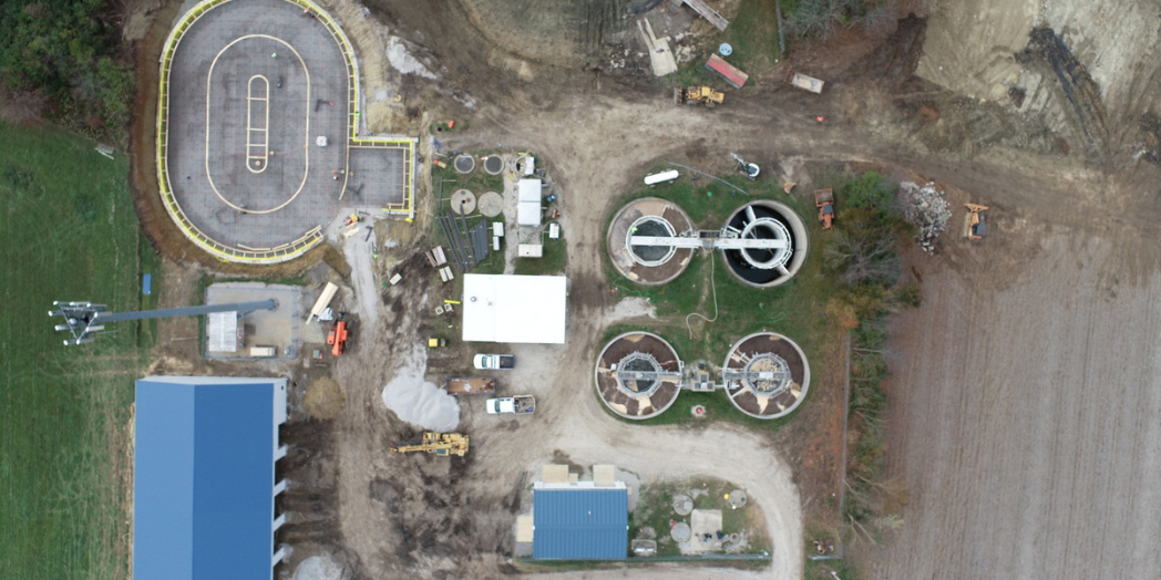 Aerial image of WWTP
