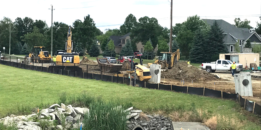 Construction on the roundabout