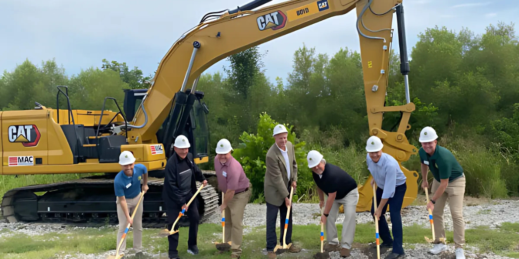 Clark Dietz workers holding a groundbreaking ceremony