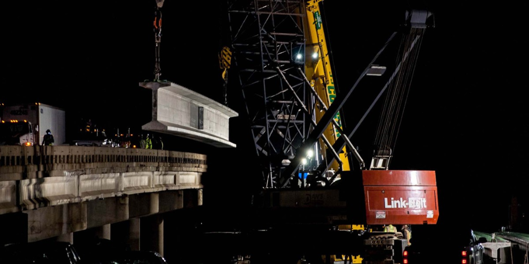 Construction on a bridge