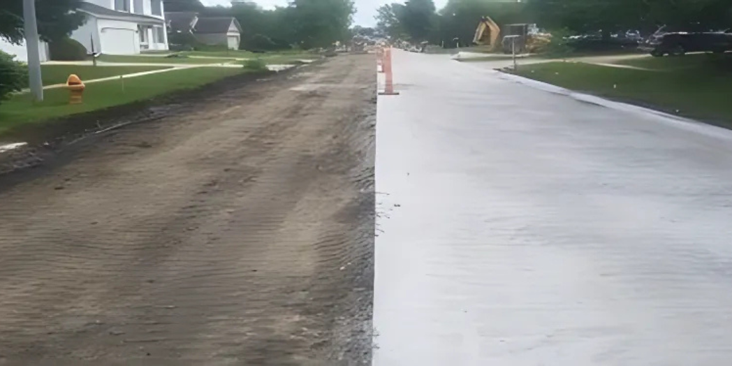 Before and after of the roadwork.