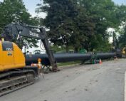 Construction on the sinkhole at Whitefish Bay