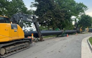 Construction on the sinkhole at Whitefish Bay