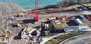 Whitefish Bay while construction on the pipes was occurring