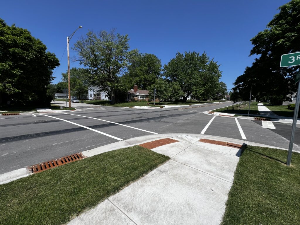 a newly constructed residential street