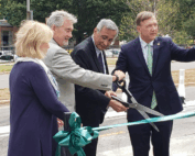 Ribbon-cutting for the Bogue Street project
