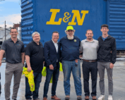 Group shot at Monon South Trail's ribbon-cutting ceremony.