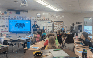 David Wichman, PE, teaching at a school for Engineers Week.