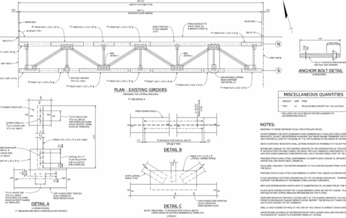Pere Marquette bridge design sheet