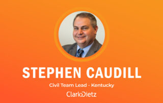 headshot of stephen caudill, new civil team lead for the Kentrucky region at clark dietz