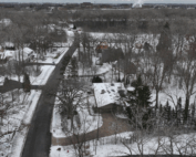 Aerial view of Santa Parade path