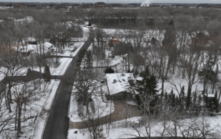 Aerial view of Santa Parade path