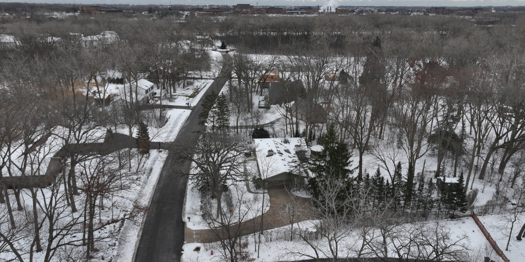 Aerial view of Santa Parade path