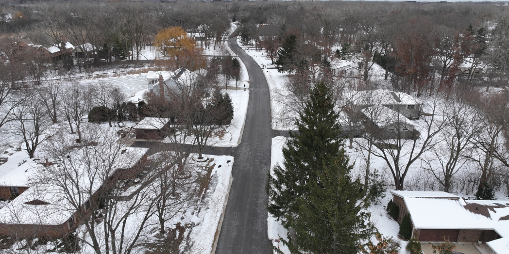 Aerial view of Santa Parade path