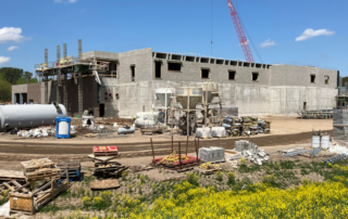 Wasuau Drinking Water Treatment Facility in Wausau, WI during Construction