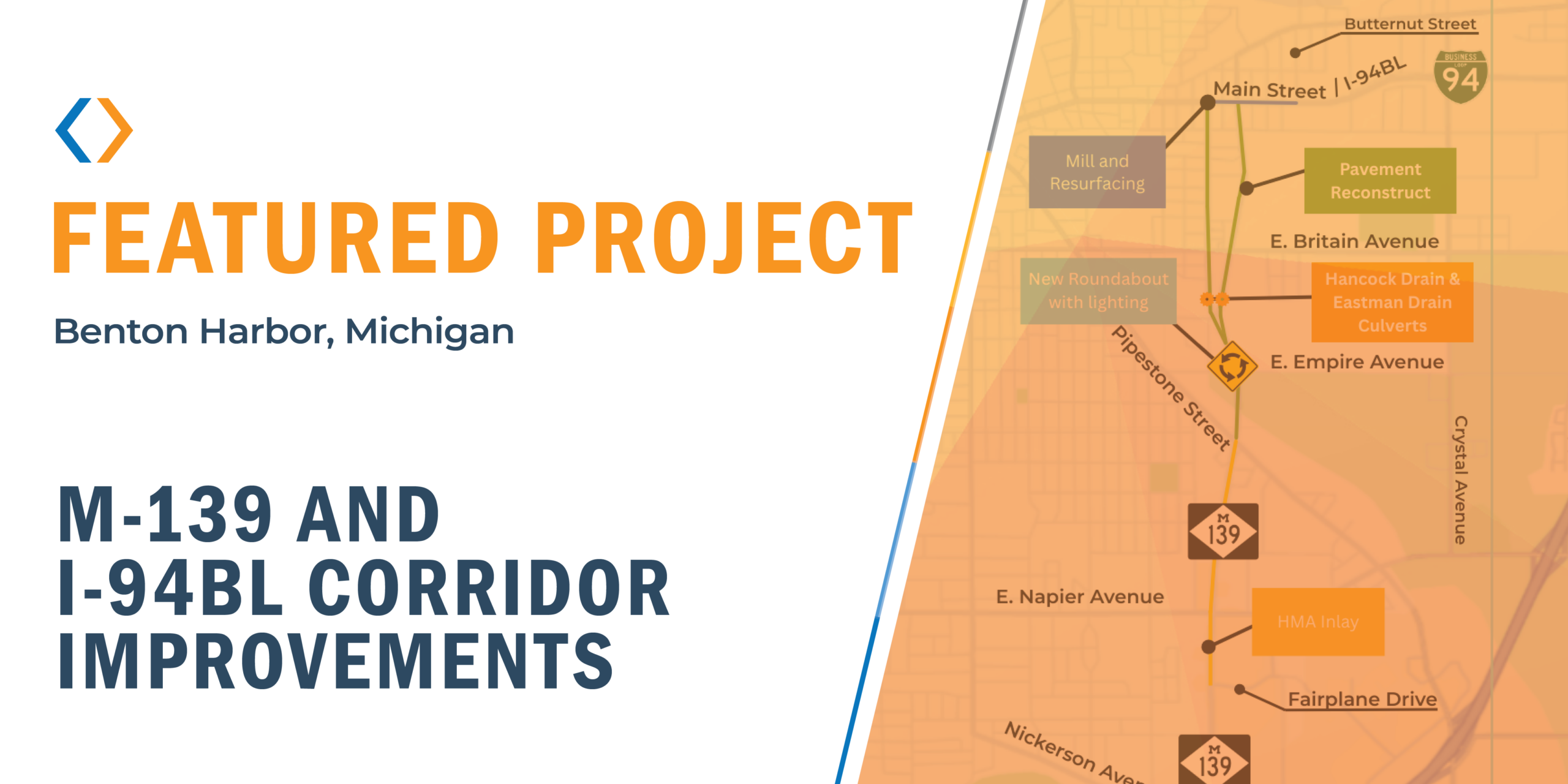 M-139 featured image with project map