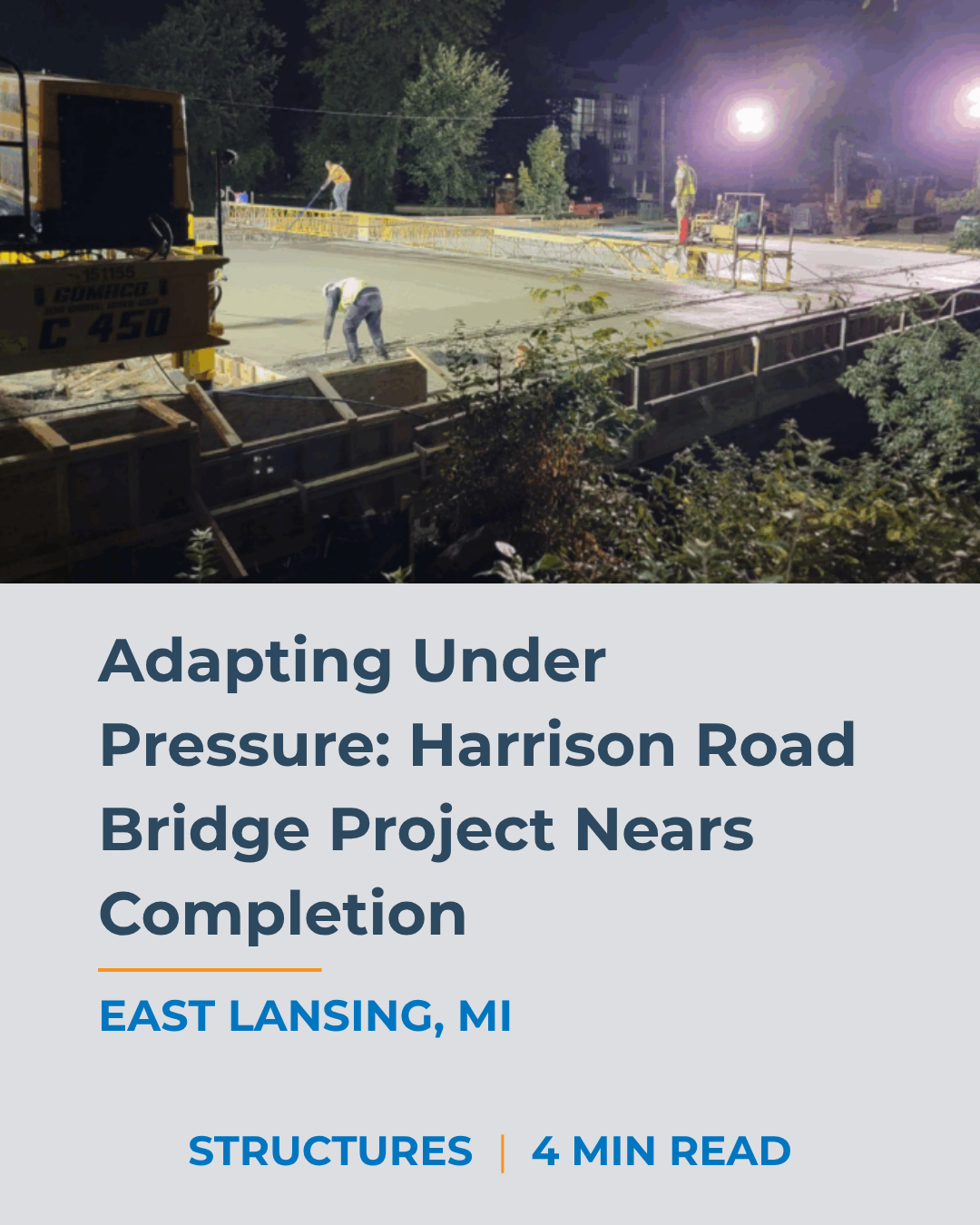 Harrison Road Bridge Project Nears Completion in East Lansing, MI