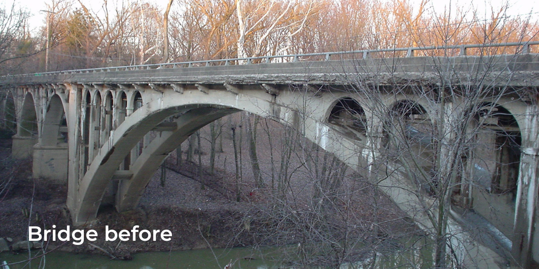 Spring Street over Silver Creek Bridge before