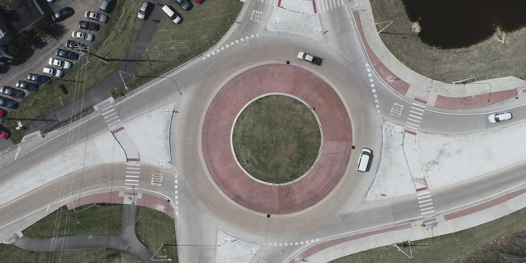 US 20 at Harmony Road roundabout