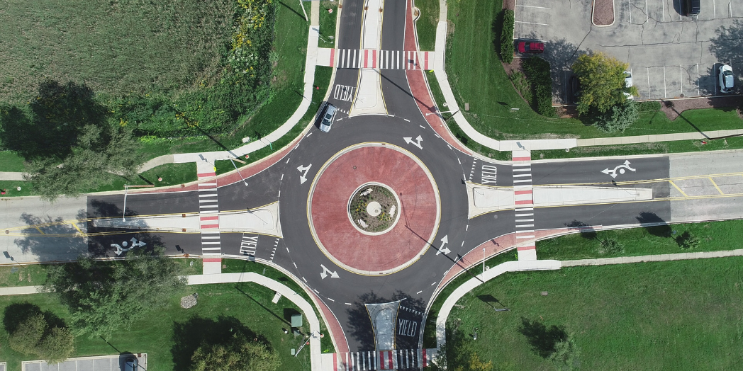 Crystal Lake mini roundabout