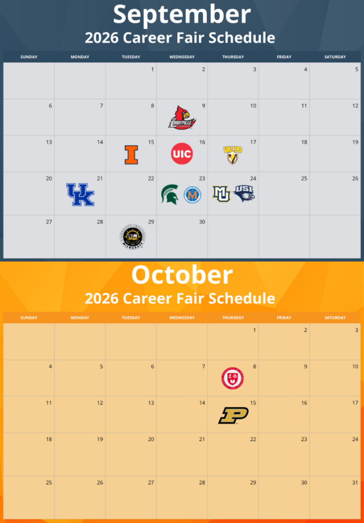 Updated fall career fair schedule 2026