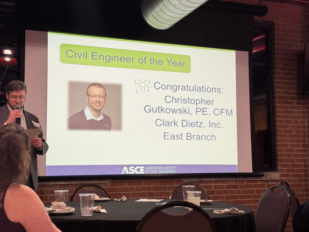 Chris Gutkowski winning Civil Engineer of the Year