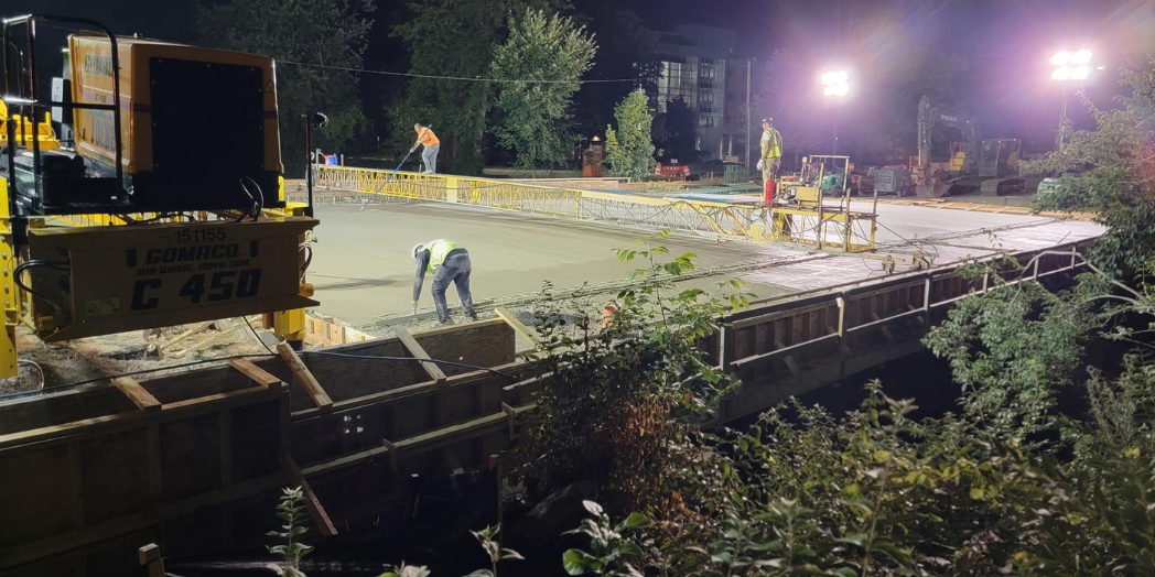 Harrison Road Bridge during Concrete Pour