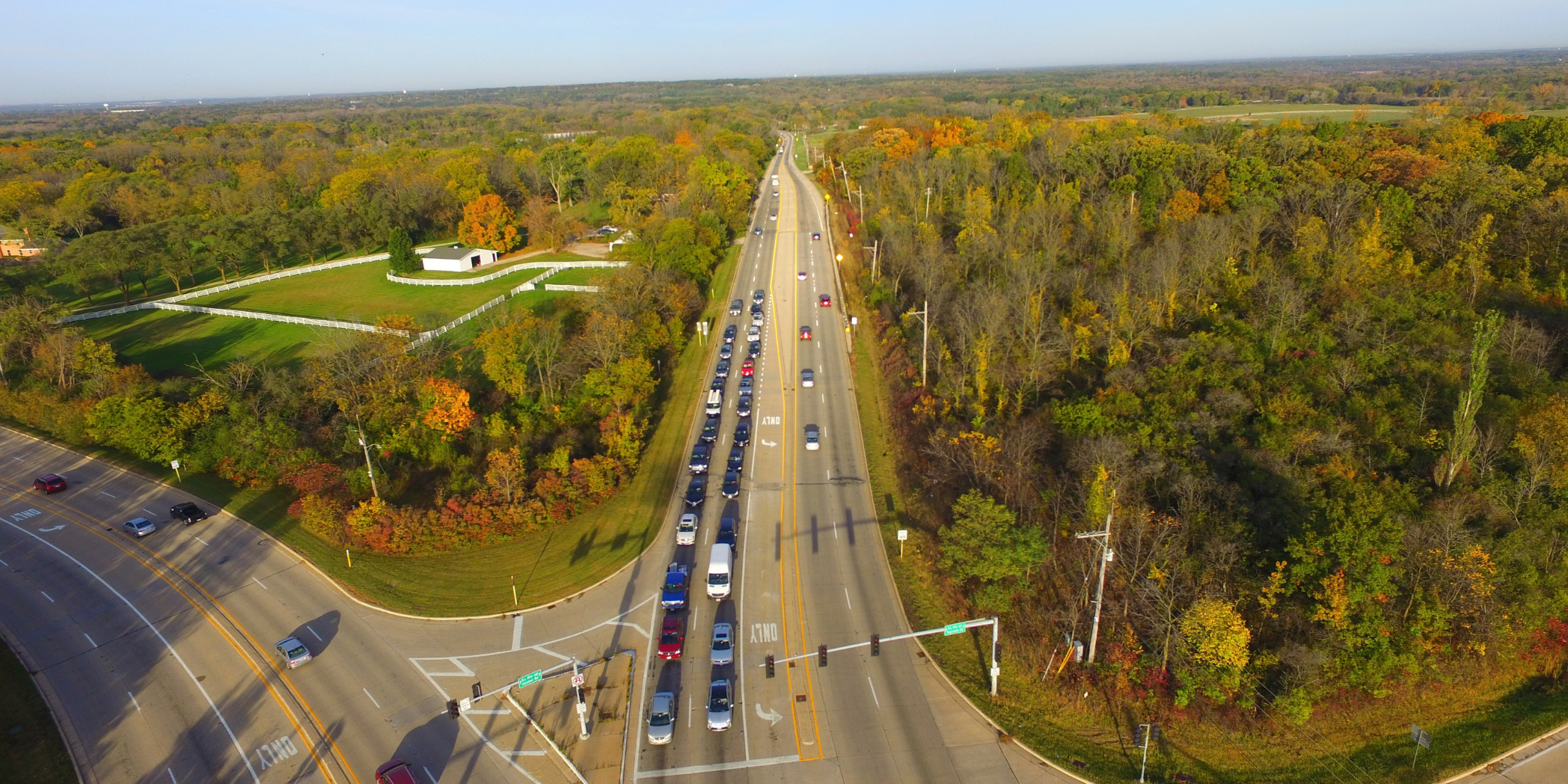 Aerial image of IL 62 at IL 68 (Kane and Cook Cos., IL).