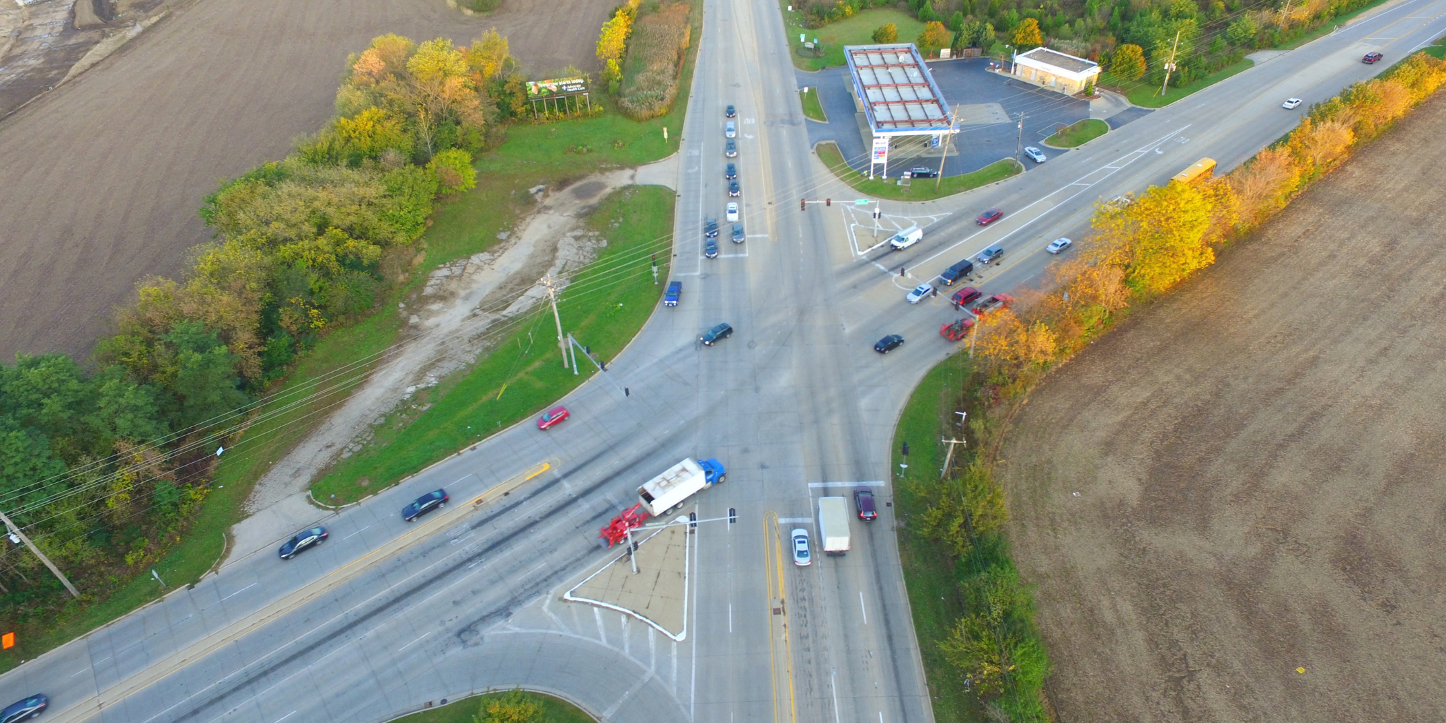 Aerial image of IL 62 at IL 25 (Kane and Cook Cos., IL).