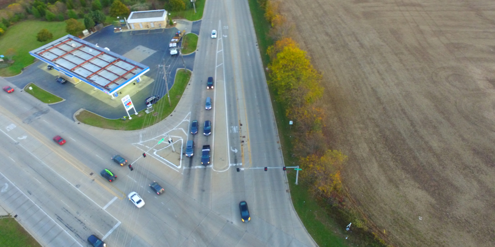 Aerial image of IL 62 at IL 25 (Kane and Cook Cos., IL).