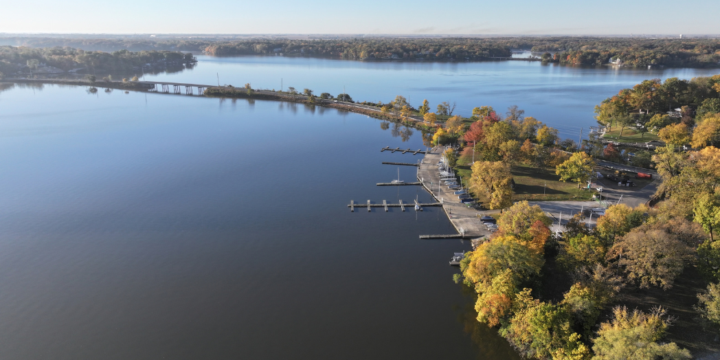 Aerial shot of Lake Decatur